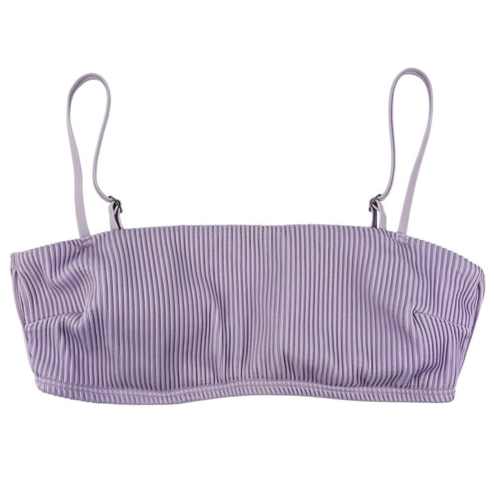 Hollister Lavender Purple Ribbed Bandeau Bikini Top Size Medium